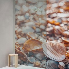 HDM SPC/vinyl vízálló fali panel, Shells on the Beach (2605 x 964 mm)